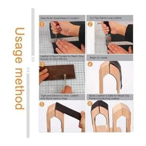 LYFJXX Abrazadera de costura de cuero de madera para_7
