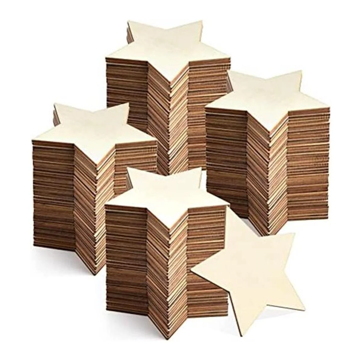 100 piezas de 3.0 in sin terminar estrella de madera_1