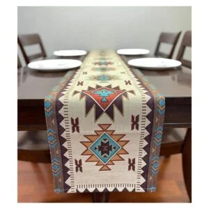 Camino de mesa rectangular geométrico del suroeste de 70 x_1