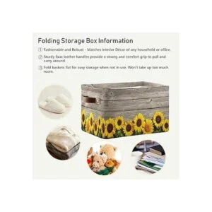 Staytop Cesta de almacenamiento grande de girasoles de_5