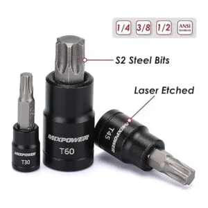 MIXPOWER Juego de 25 piezas de enchufe Torx y enchufe_4