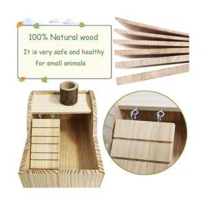 PINVNBY Caja de baño de arena para hámster de madera para_4