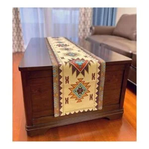 Camino de mesa rectangular geométrico del suroeste de 70 x_5