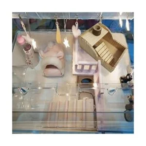 PINVNBY Caja de baño de arena para hámster de madera para_2