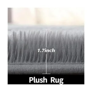 FlyDOIT Alfombra redonda gris para dormitorio alfombras_4