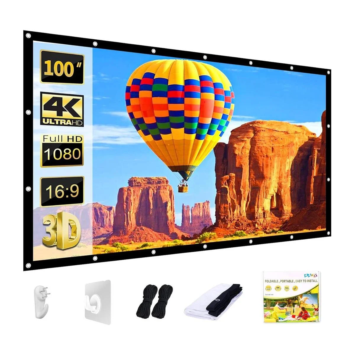 Pantalla de proyección de video de 100 pulgadas pantalla_1