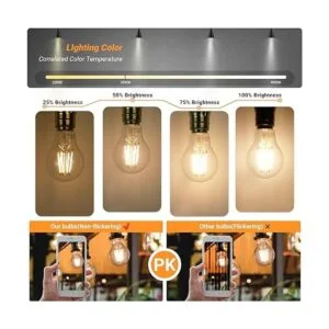 Bombilla LED Edison regulable con base E26 A19 4W_2