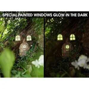 Puerta de hadas y ventanas para árboles decoración de_6