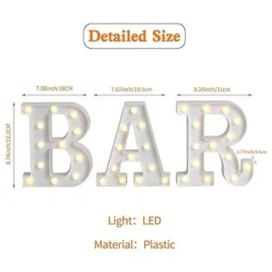 Rdutuok Letras LED de marquesina letrero de barra_5