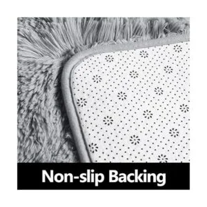 FlyDOIT Alfombra redonda gris para dormitorio alfombras_3