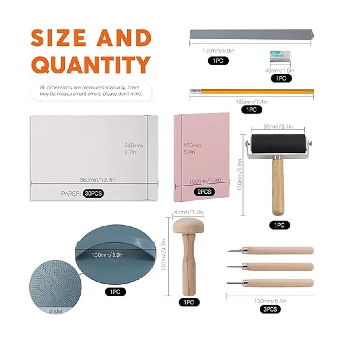 Rustark Kit de fabricación de sellos de goma de 42 piezas_2