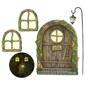 Puerta de hadas y ventanas para árboles decoración de_1