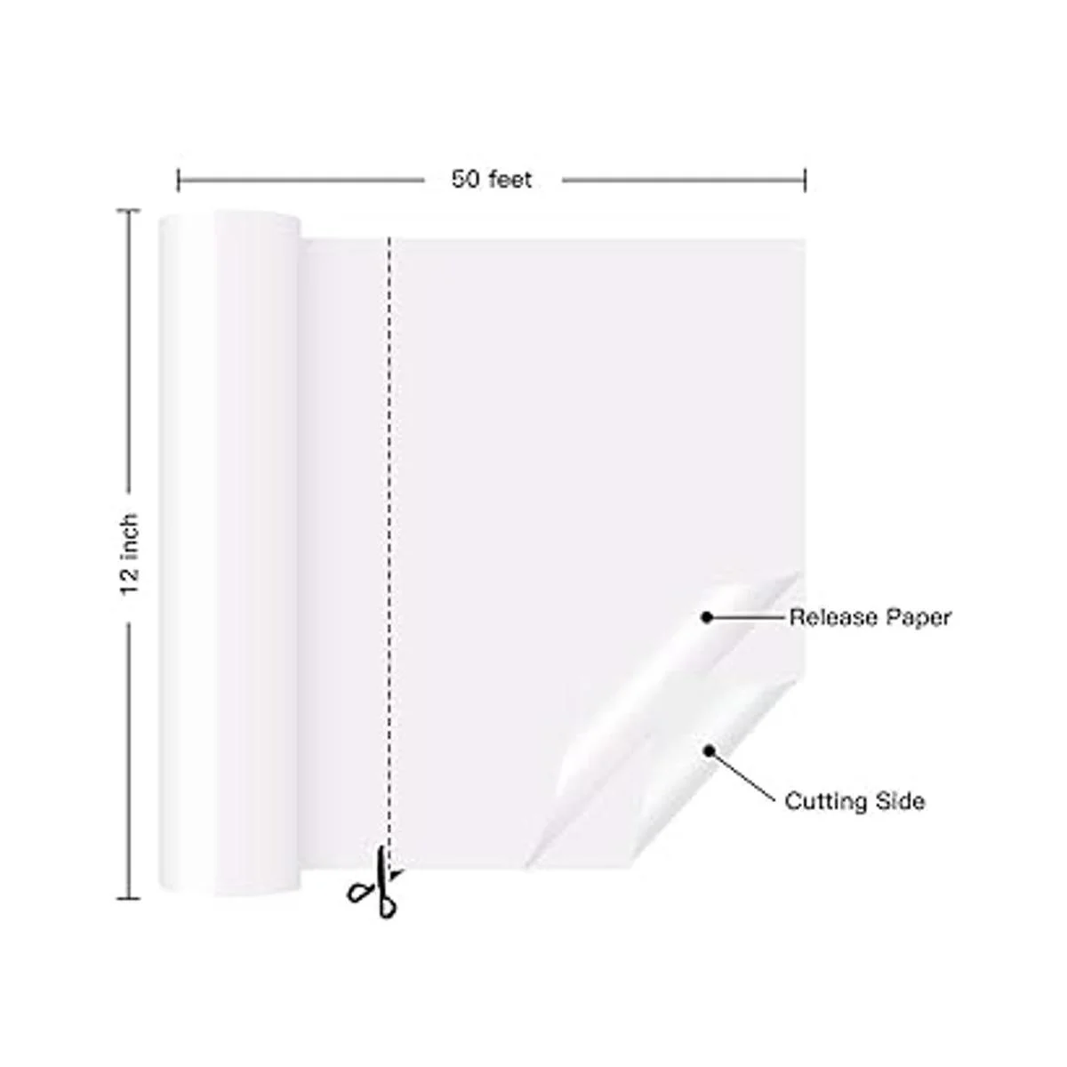 HTVRONT Vinilo permanente blanco para Cricut Rollo de_5