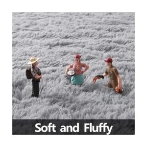 FlyDOIT Alfombra redonda gris para dormitorio alfombras_5