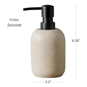 Juego de 2 dispensadores de jabón beige dispensador de_5