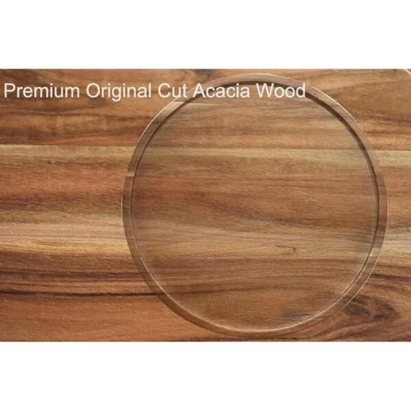 Organizador Lazy Susan de madera de acacia de 12 pulgadas_4