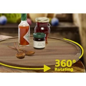 Organizador Lazy Susan de madera de acacia de 12 pulgadas_5