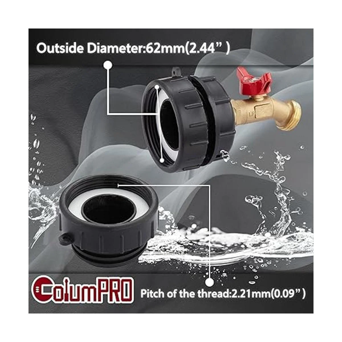 ColumPRO Adaptador IBC sin plomo de 275 a 330 galones_2