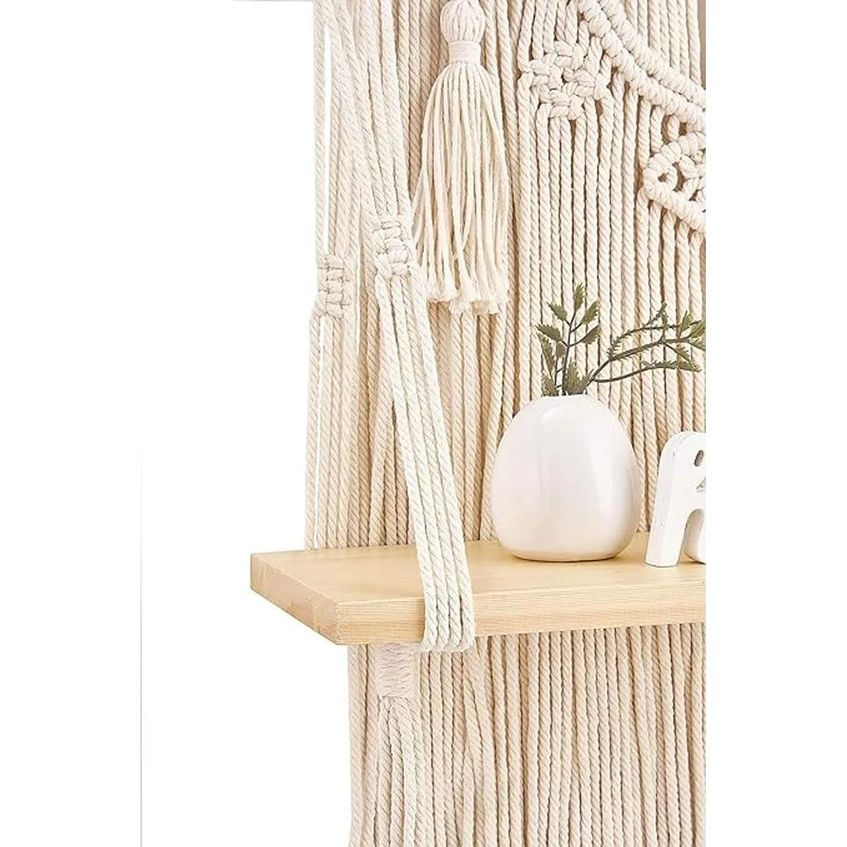 Mkono Estante colgante de pared de macramé decoración_4
