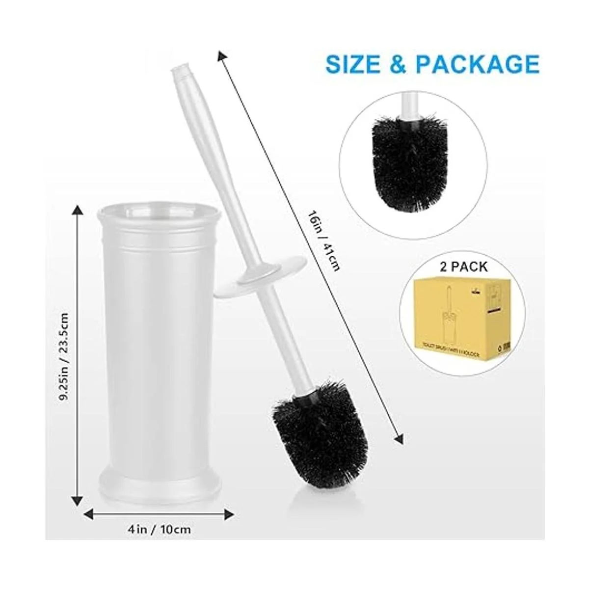 Paquete de 2 cepillos y soporte para inodoro cepillo para_7