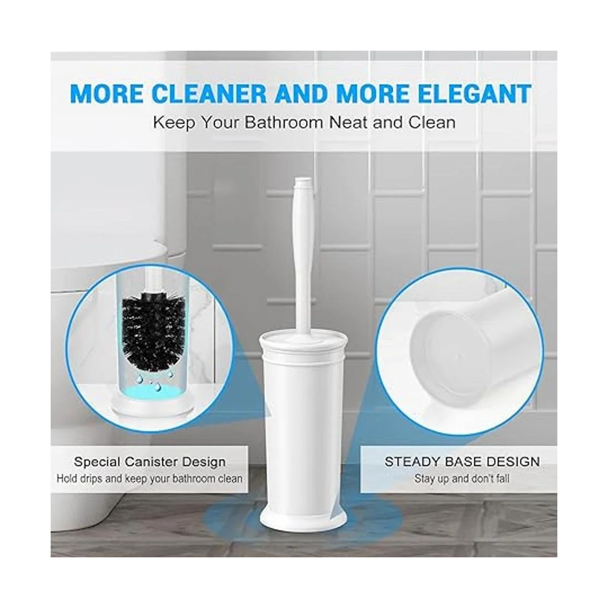 Paquete de 2 cepillos y soporte para inodoro cepillo para_5