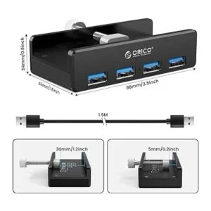 ORICO Adaptador USB 3.0 divisor USB de aluminio de 4_6