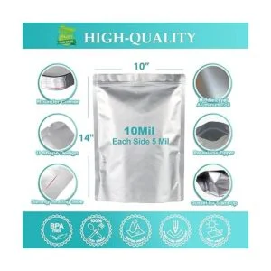 50 bolsas de Mylar de 1 galón para almacenamiento de_2