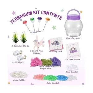 Kit de terrario iluminado para niños con juguetes de_5