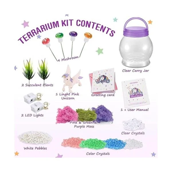 Kit de terrario iluminado para niños con juguetes de_5