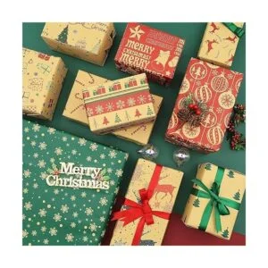 Papel de regalo de Navidad 20 hojas de papel de regalo_5