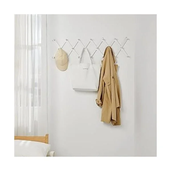 Percha de pared de madera expandible diseño de acordeón_3