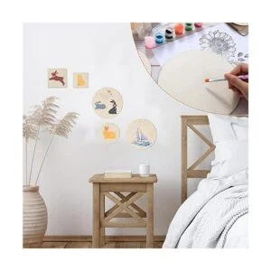 32 piezas de madera en blanco sin acabar cuadrados de_7
