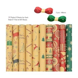 Papel de regalo de Navidad 20 hojas de papel de regalo_3