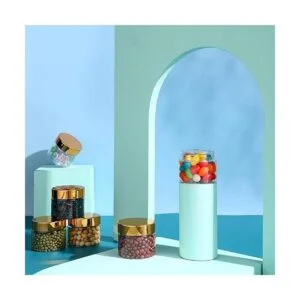 24 tarros de plástico transparente vacíos con tapas_5