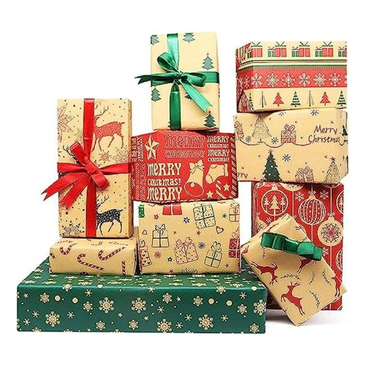 Papel de regalo de Navidad 20 hojas de papel de regalo_1