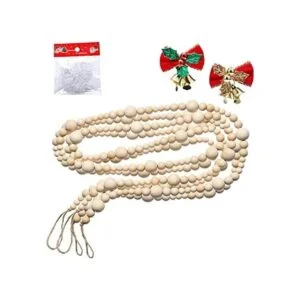 2 guirnaldas de cuentas de madera de Navidad de 86_1