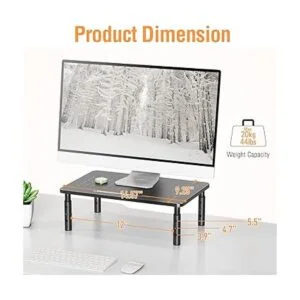 ELIVED Paquete de 2 soportes elevadores para monitor 3_4