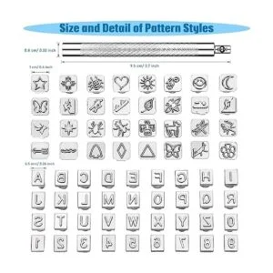 70 piezas de herramientas de estampado de cuero incluyen_3