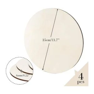 ilauke Círculos de madera para manualidades 4 piezas de_2