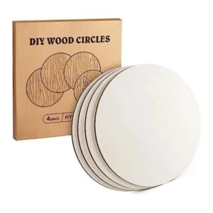 ilauke Círculos de madera para manualidades 4 piezas de_1