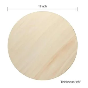 ZOEYES Paquete de 20 hojas redondas de madera de 12_2