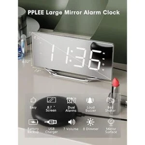 Reloj despertador doble con agitador de cama para adultos_2