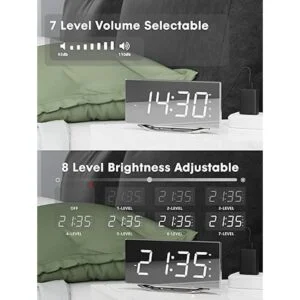 Reloj despertador doble con agitador de cama para adultos_5