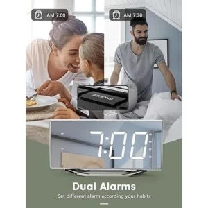 Reloj despertador doble con agitador de cama para adultos_4