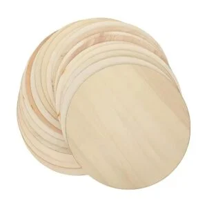 ZOEYES Paquete de 20 hojas redondas de madera de 12_3