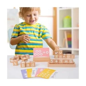 Cubos de madera 31 bloques de construcción de madera ABC_5
