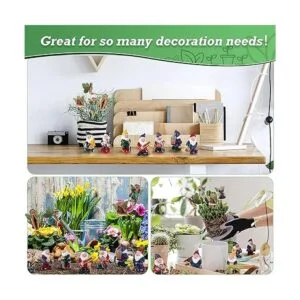 13 piezas de decoración de gnomo de hadas en miniatura_3