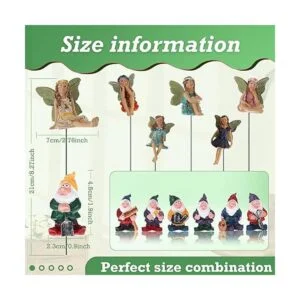 13 piezas de decoración de gnomo de hadas en miniatura_2