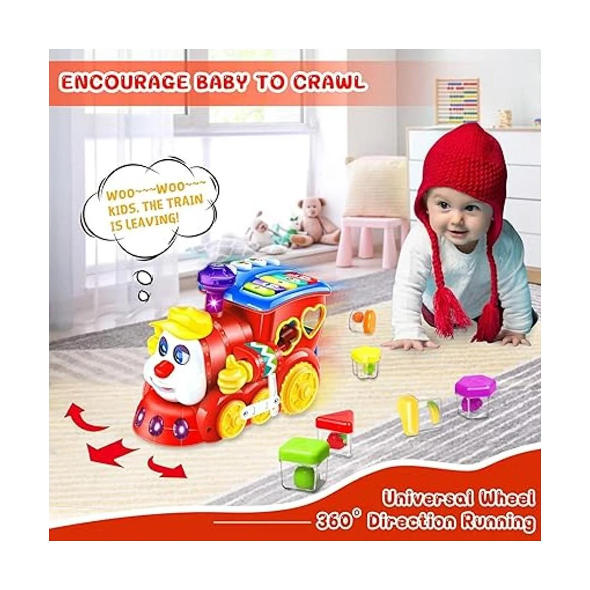 Juguetes para bebés de 12 a 18 meses de tren musical para_3