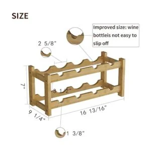 BAMEOS Estante de vino de pie libre de 8 botellas de 2_7